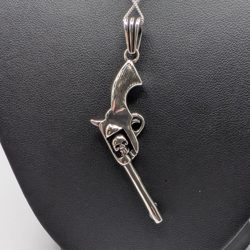 Sterling Silver Revolver Pendant